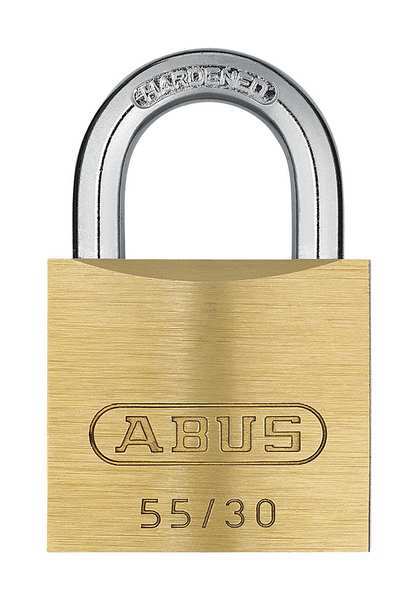 Padlock, Keyed Alike, Standard Shackle, Rectangular Brass Body, Steel Shackle, 9/16 in W