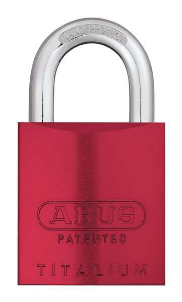 Padlock, Keyed Different, Standard Shackle, Rectangular Aluminum Body, Steel Shackle, 1 in W