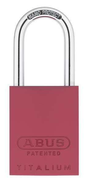 Padlock, Keyed Alike, Long Shackle, Rectangular Aluminum Body, Steel Shackle, 1 in W