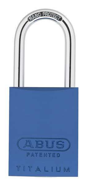 Padlock, Keyed Alike, Long Shackle, Rectangular Aluminum Body, Steel Shackle, 1 in W