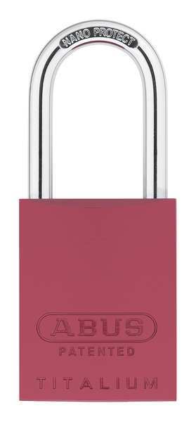 Padlock, Keyed Alike, Standard Shackle, Rectangular Aluminum Body, Steel Shackle, 1 in W