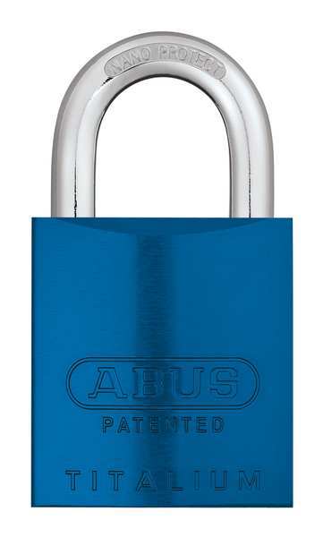 Padlock, Keyed Different, Standard Shackle, Rectangular Aluminum Body, Steel Shackle, 1 in W