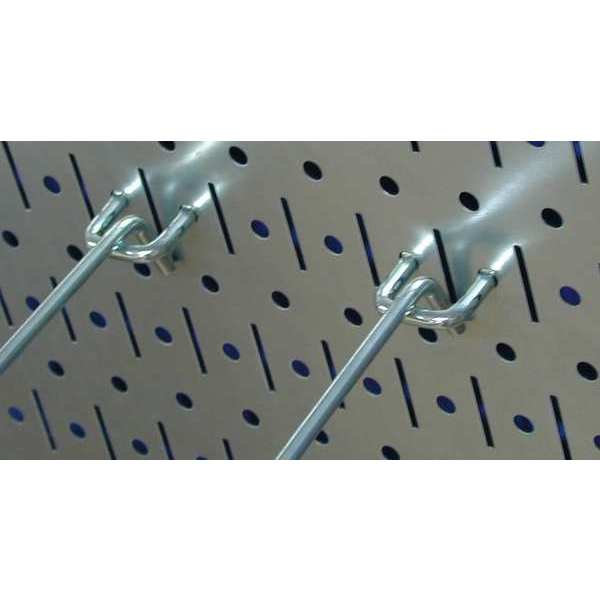 Pegboard Panel, Round 1/4 in Holes, 1 in Hole Spacing, 32 in H x 96 in W x 3/4 in D, White