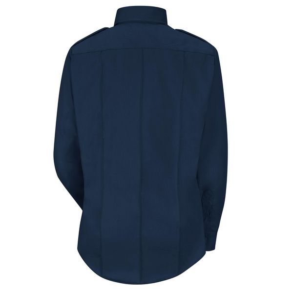 New Dimension Stretch Dress Shirt, M, Navy