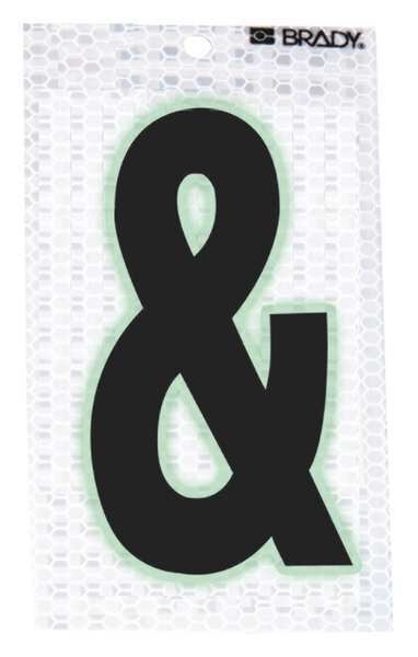 Reflective Symbol, &, 2-3/8 In. H, PK10