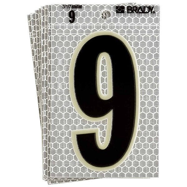 Ultra Reflective Numbers, 9, 6 In. H, PK10