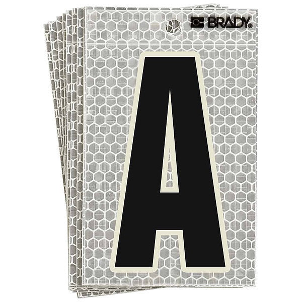 Refl. Letter Label, A, Glow in Dark, PK10