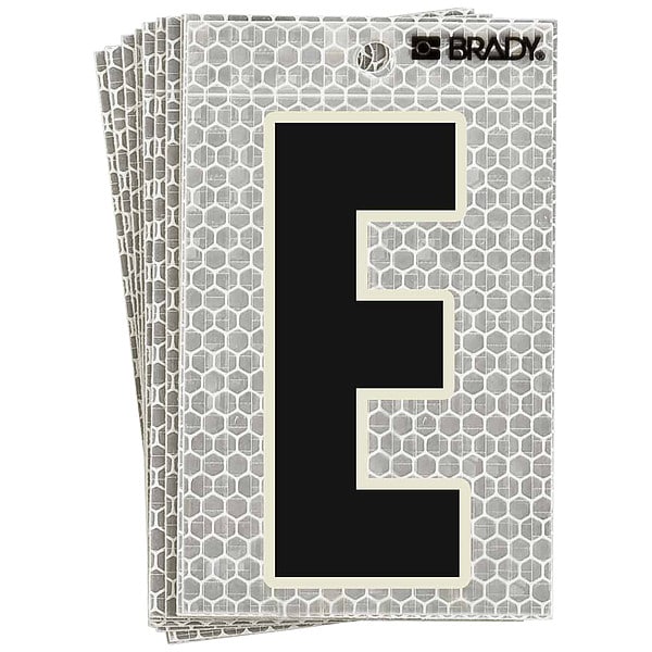 Refl. Letter Label, E, Glow in Dark, PK10
