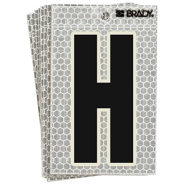 Refl. Letter Label, H, Glow in Dark, PK10