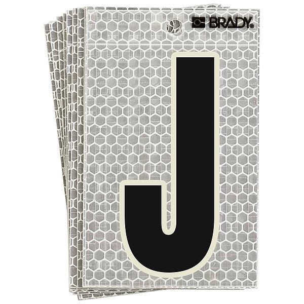 Refl. Letter Label, J, Glow in Dark, PK10