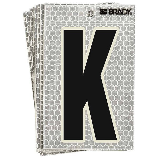 Refl. Letter Label, K, Glow in Dark, PK10