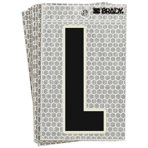 Refl. Letter Label, L, Glow in Dark, PK10