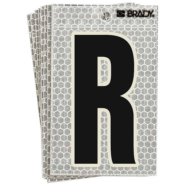 Refl. Letter Label, R, Glow in Dark, PK10