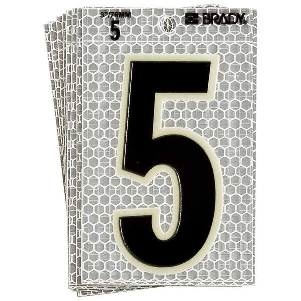Ultra Reflective Numbers, 5, 6 In. H, PK10