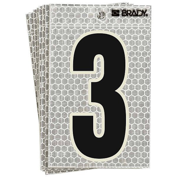 Ultra Reflective Numbers, 3, 6 In. H, PK10