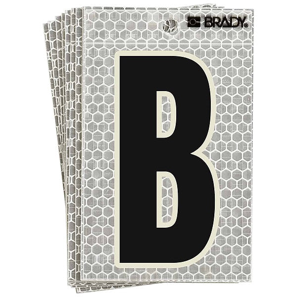 Refl. Letter Label, B, Glow in Dark, PK10