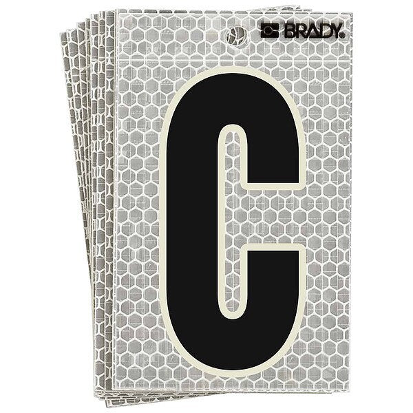 Refl. Letter Label, C, Glow in Dark, PK10