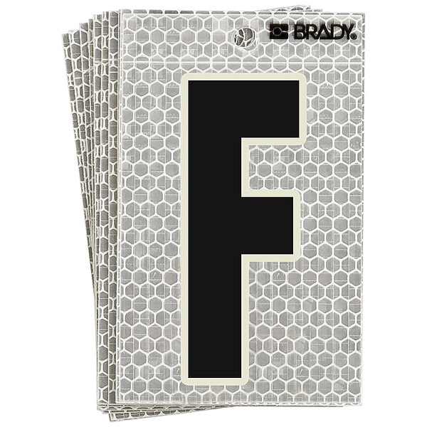 Refl. Letter Label, F, Glow in Dark, PK10