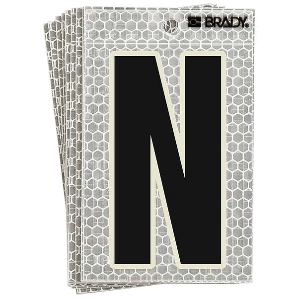 Refl. Letter Label, N, Glow in Dark, PK10