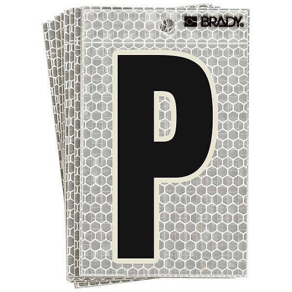 Refl. Letter Label, P, Glow in Dark, PK10