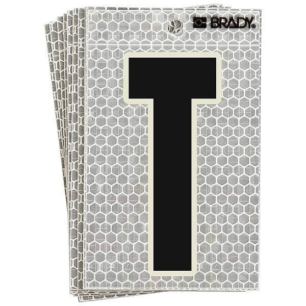 Refl. Letter Label, T, Glow in Dark, PK10