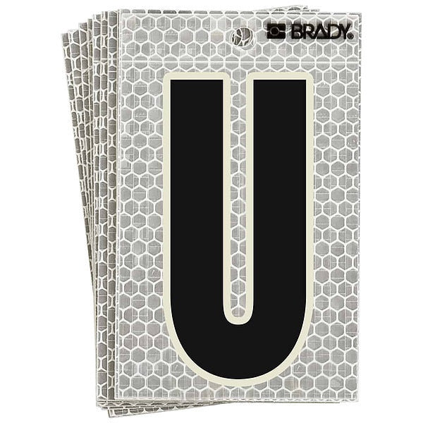 Refl. Letter Label, U, Glow in Dark, PK10