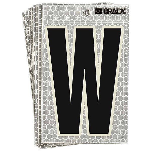 Refl. Letter Label, W, Glow in Dark, PK10