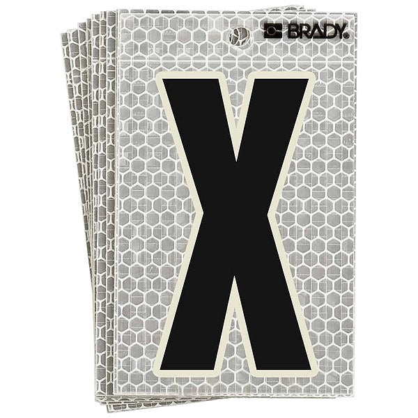 Refl. Letter Label, X, Glow in Dark, PK10