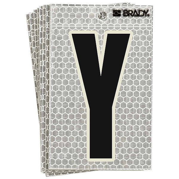 Refl. Letter Label, Y, Glow in Dark, PK10