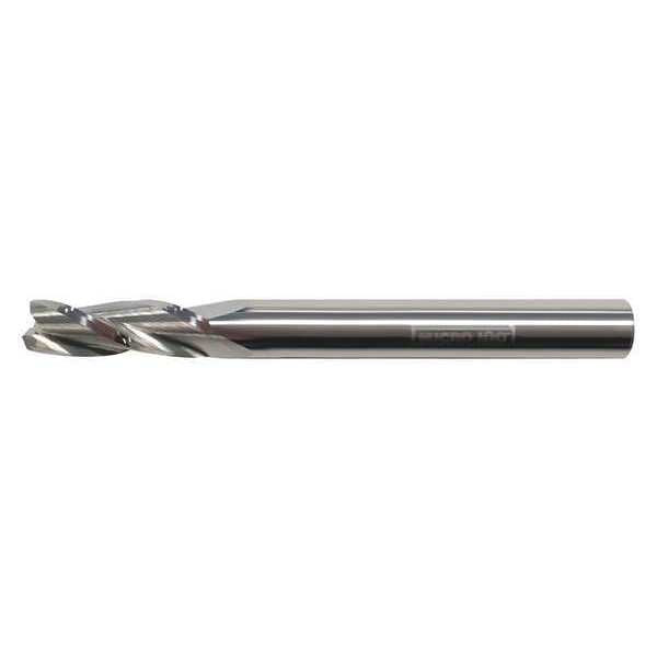 Carb End Mill, 1/4 In, 3FL, CC, AlTiN Coat