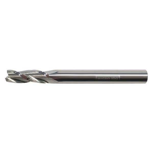 Carb End Mill, 1/16 In, 3FL, CC, AlTiN Coat