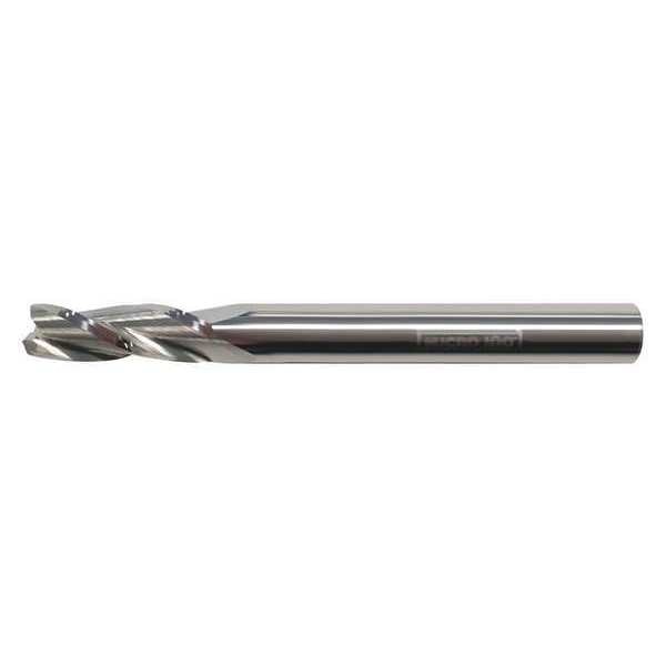 Carb End Mill, 1/4 In, 3FL, CC, Uncoated