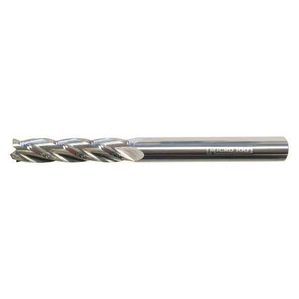 Carb End Mill, 1/4 In, 4FL, CC, Uncoated