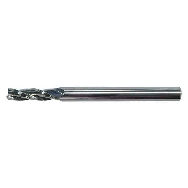 Carb End Mill, 7/64 In, 3FL, CC, AlTiN Coat