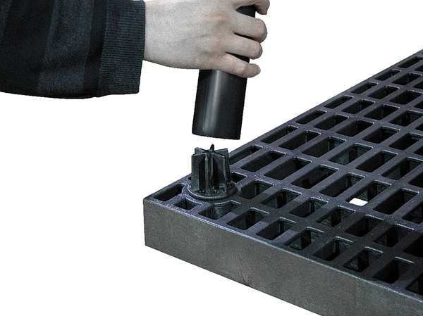 Freestanding Plastic Shelving Unit, Open Style, 24 in D, 36 in W, 27 in H, 2 Shelves, Black