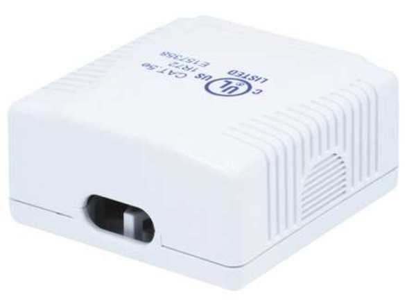 Surface Mount Box, Cat5e, 2P, White