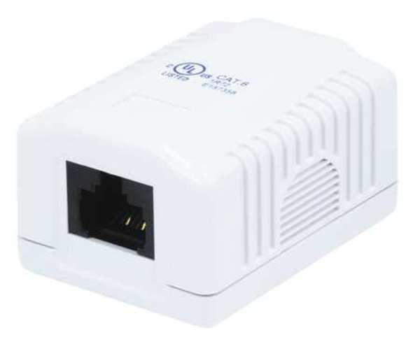Surface Mount Box, Cat6, 1P, White