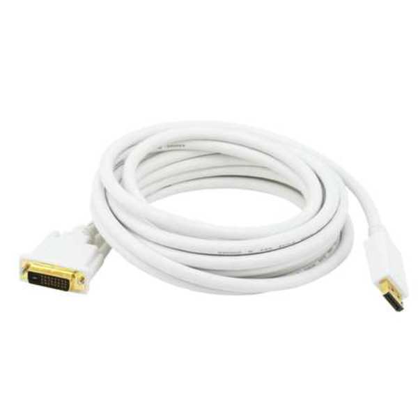 CPU Cord, Displayport/DVI, 15ft, White