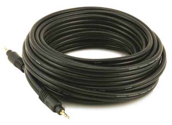 A/V Cable, 3.5mm M/M cable, Black, 25ft
