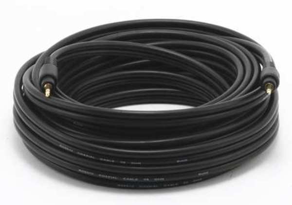 A/V Cable, 3.5mm M/M cable, Black, 35ft