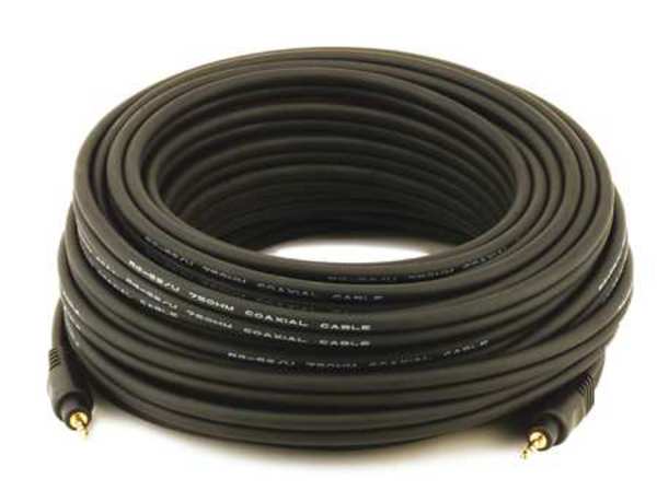 A/V Cable, 3.5mm M/M cable, Black, 50ft