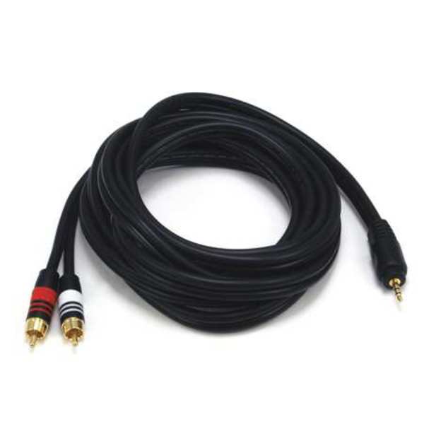 A/V Cable, 3.5mm(M)/2 RCA(M), 10ft