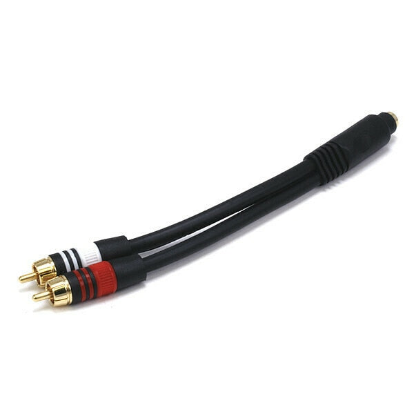 A/V Cable, 3.5mm(F)/2 RCA(M), 6inch