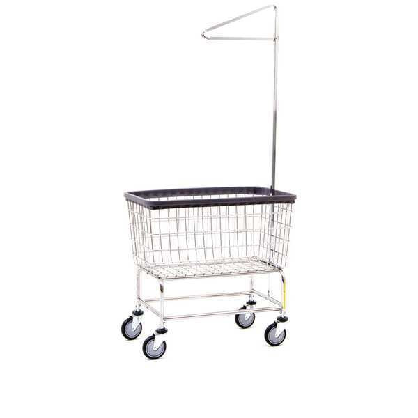 Wire Utility Cart with Single Pole Rack, 4.5 Bushel, Chrome