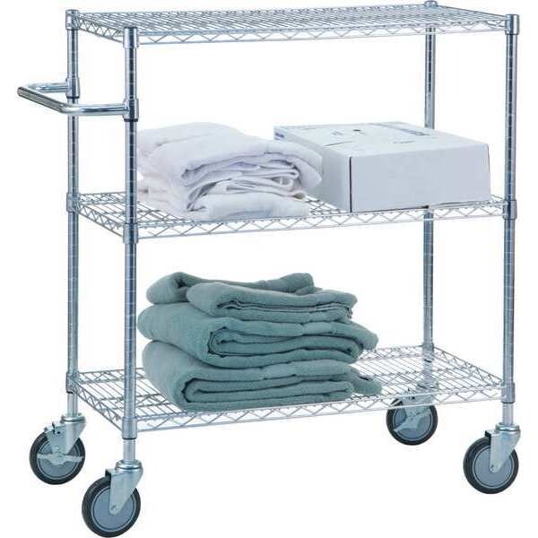 Steel Utility Cart, 3 Shelves, 250 lb Per Shelf