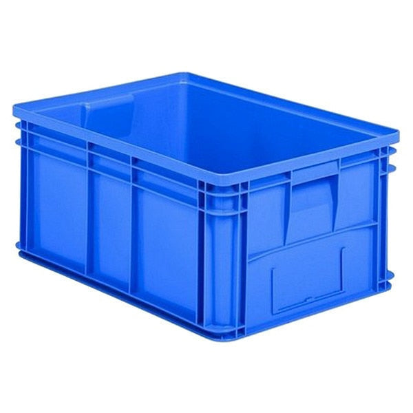 Straight Wall Container, Blue, Polyethylene, 25 5/8 in L, 19 in W, 12 in H