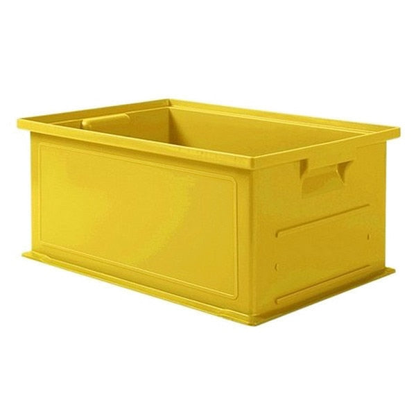 Straight Wall Container, Yellow, Polyethylene, 19 in L, 13 in W, 8 in H, 0.74 cu ft Volume Capacity
