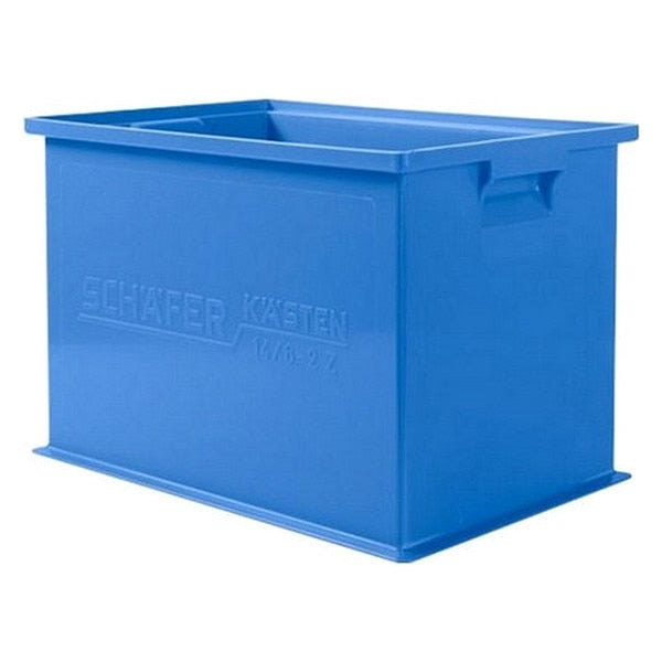 Straight Wall Container, Blue, Polyethylene, 19 in L, 13 in W, 12 in H, 1.17 cu ft Volume Capacity