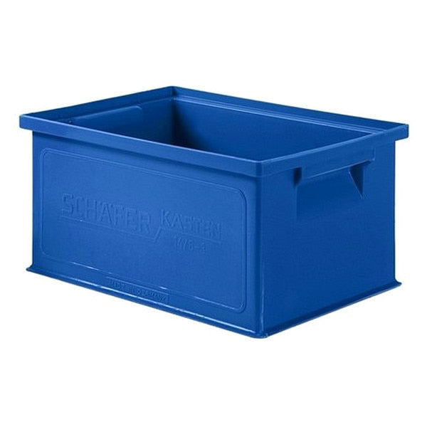 Straight Wall Container, Blue, Polyethylene, 13 in L, 9 in W, 6 in H, 0.25 cu ft Volume Capacity