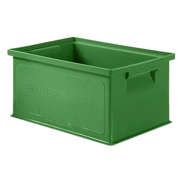 Straight Wall Container, Green, Polyethylene, 13 in L, 9 in W, 6 in H, 0.25 cu ft Volume Capacity